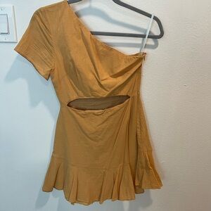 Sabo Skirt mustard ruffle mini dress